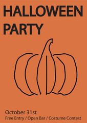 Halloween poster with pumpkin jack o&rsquo;lantern