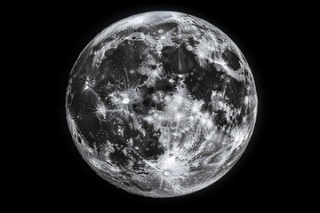 Obraz premium Detailed Inverted Moon Globe with Craters and Texture Against Dark Field
