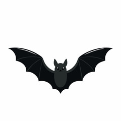 Fototapeta premium Three cute cartoon flying bats with wings and a smile look like funny vampire cats at night