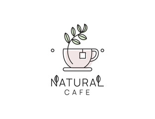 Coffee and tea logo design vector. Coffee cup, tea cup vector logo design. Cafe icon symbol