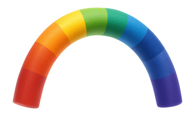 Curved foam water noodle with a rainbow color scheme for aquatic workouts