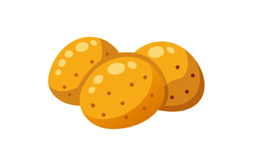 set of potato on white background