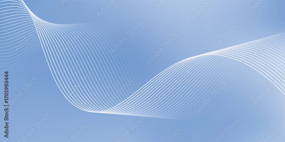 Aufkleber abstract blue soft gradient background with shining lines waves eps10