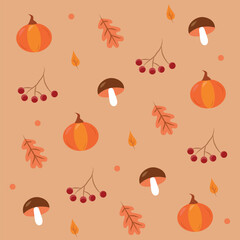 Set of autumn patterns hand drawn style