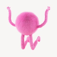 Cute monster jumping, 3D rendering design © Rawpixel.com