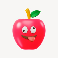 Crazy face apple, 3D rendering design