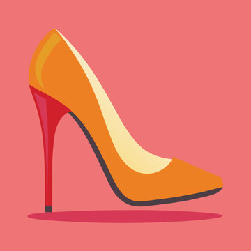 Elegant high heel shoe icon representing fashion style and footwear for modern design projects