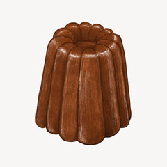Canele, French pastry dessert illustration