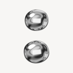 Colon symbol, 3D chrome metallic balloon design