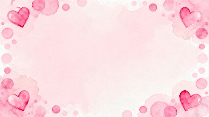 Purple Watercolor Heart Shape Border Landscape