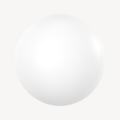 3D white ball, geometric shape