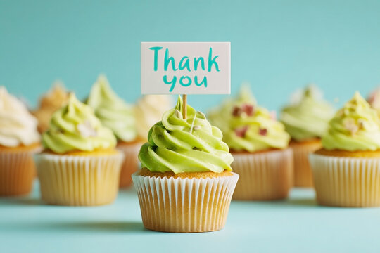 A Sweet Expression of Gratitude: Delightful Cupcakes with a 'Thank You' message