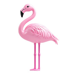 Fototapeta premium Realistic Pink Flamingo Decoration on White Background