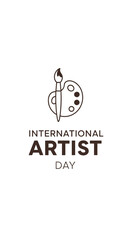 Obraz premium International Artist Day logo with paint palette and brush design 