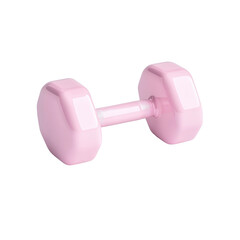 Obraz premium Glossy Pink Dumbbell Isolated on White Background for Fitness Use