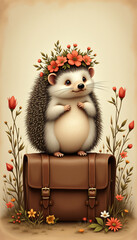 Hedgehog standing on back