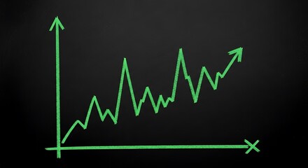 Green graph on black background