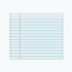 Ruled journal sticker note for digital diary or notebook