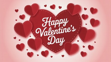 Celebrate Happy Valentine's Day with a stunning red heart design, perfect for romantic love