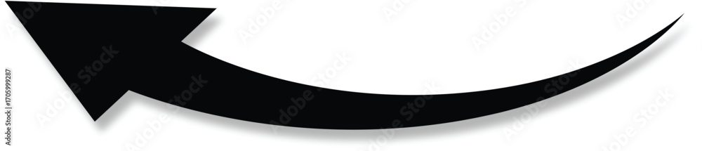 Wall mural arrow flat style icon on transparent background. curve arrow icon. arrow icon for your web site