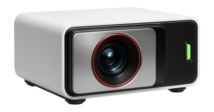 Short throw projector with a modular design and swappable lens options for versatile viewing angles