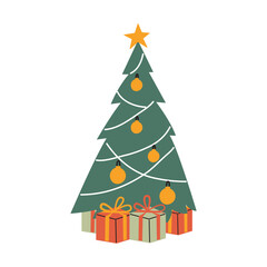 christmas tree with gifts