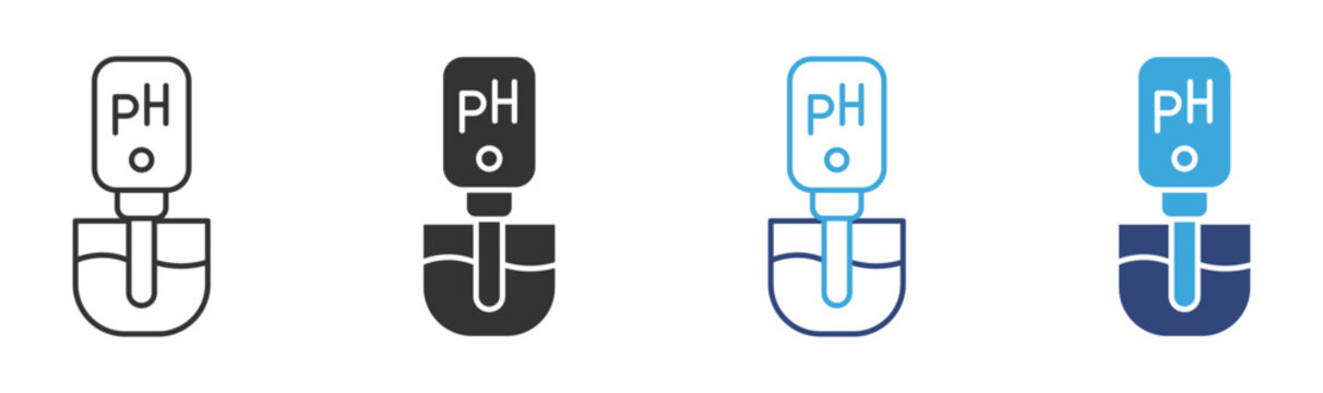  pH Meter Icon  set, vector Illustration.