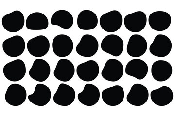 Blob shapes colorful and black collection vector design elements isolated. Random blob circles icon set. Isolated on a white background