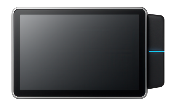 Dashboard display with slim bezels and integrated wireless connectivity module