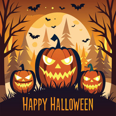 Halloween greeting card design with sinister elements