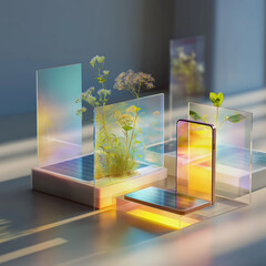 Modern Technology and Plant Growth Concept