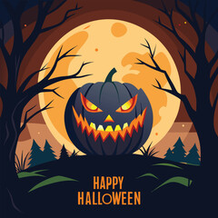 Sinister halloween themed vector design with spooky elements