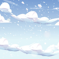 Cartoon Clouds Vector Illustration &ndash; Cute and Fluffy Sky Elements