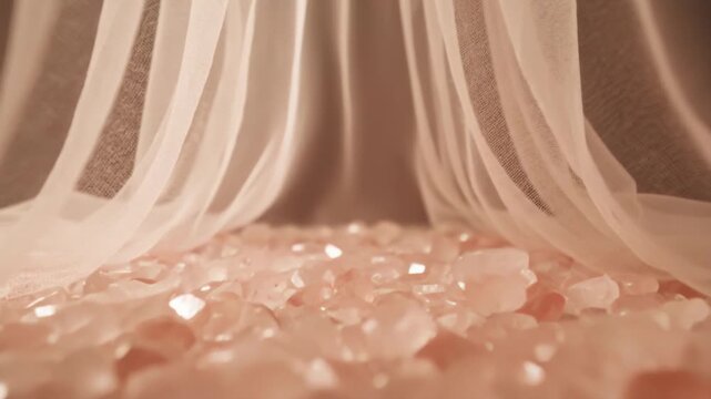 Gauze Canopy Billows Over Rose Quartz With Sanctuary Feel