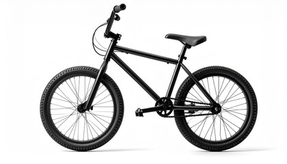 Fototapeta premium Sleek Black Bicycle Ready for Action, Ideal for Urban Adventures and Recreational Riding