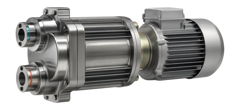 Twin-screw compressor with a direct drive motor for continuous operation in a chemical processing facility.