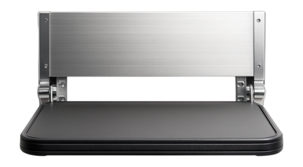 Wall-mounted workbench module with a foldable surface for a compact garage workspace.