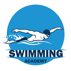Swimming Club Logo Design. Swimmer icon design. Creative Swimmer Vector