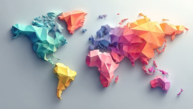 Colorful polygonal world map (1)