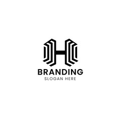 Simple iconic and symbolic real estate H logo