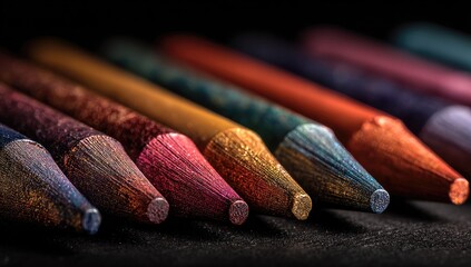 Close-up colorful pencils