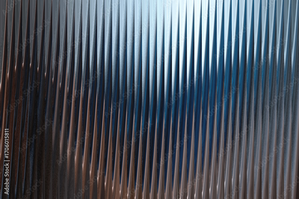 Poster a closeup view of a corrugated metal surface, showing the texture and sheen of the material with ref