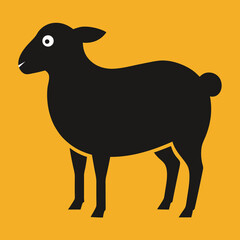 Minimalist sheep silhouette graphic design with farm animal and rural theme