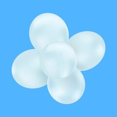 Gray birthday balloons illustration