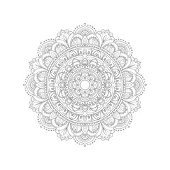 Vector art of detailed mandala illustration, featuring intricate floral patterns, delicate lines, and symmetrical design elements for coloring