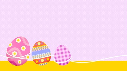 Pink Easter desktop wallpaper, egg border high resolution background
