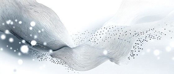 Abstract design with flowing, layered lines and subtle light speckles