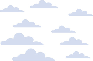 Cartoon Clouds Vector Illustration – Cute and Fluffy Sky Elements