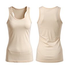 Beige tank top, front and back views (1)