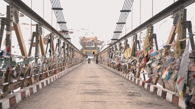 Aerial view of the Chicham Bridge, Himachal Pradesh, India.	
